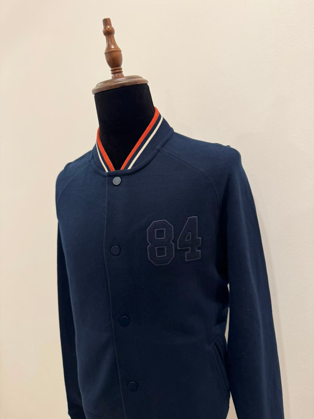 MARKS AND SPENSER SOLID MENS CREW NECK ORANGE & NAVY BLUE