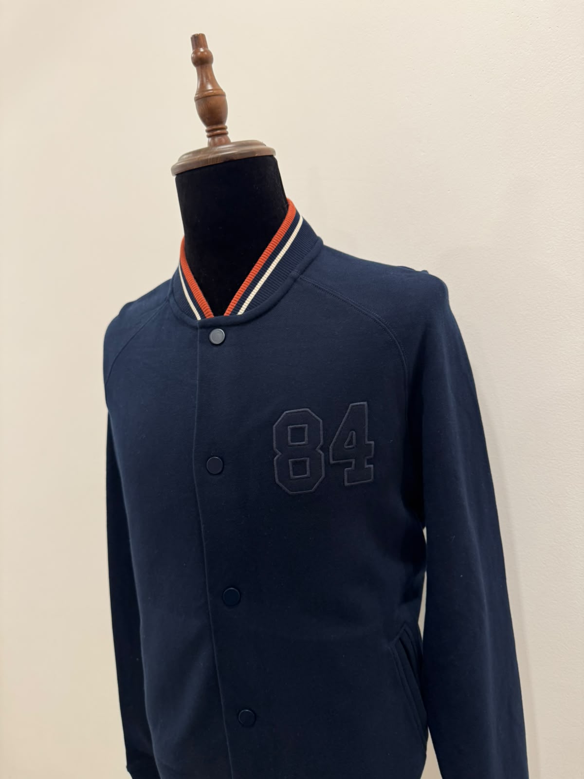 MARKS AND SPENSER SOLID MENS CREW NECK ORANGE & NAVY BLUE
