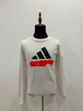WHITE ADIDAS LONG SLEEVE SWEATER