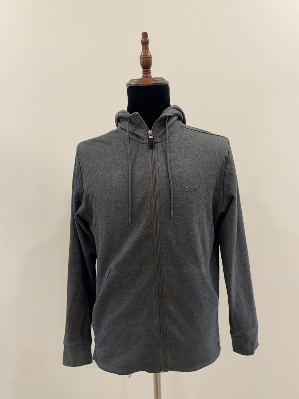 Hugo Boss Saggy Drawstring Full Zip Hoodie Sweatshirt for Men