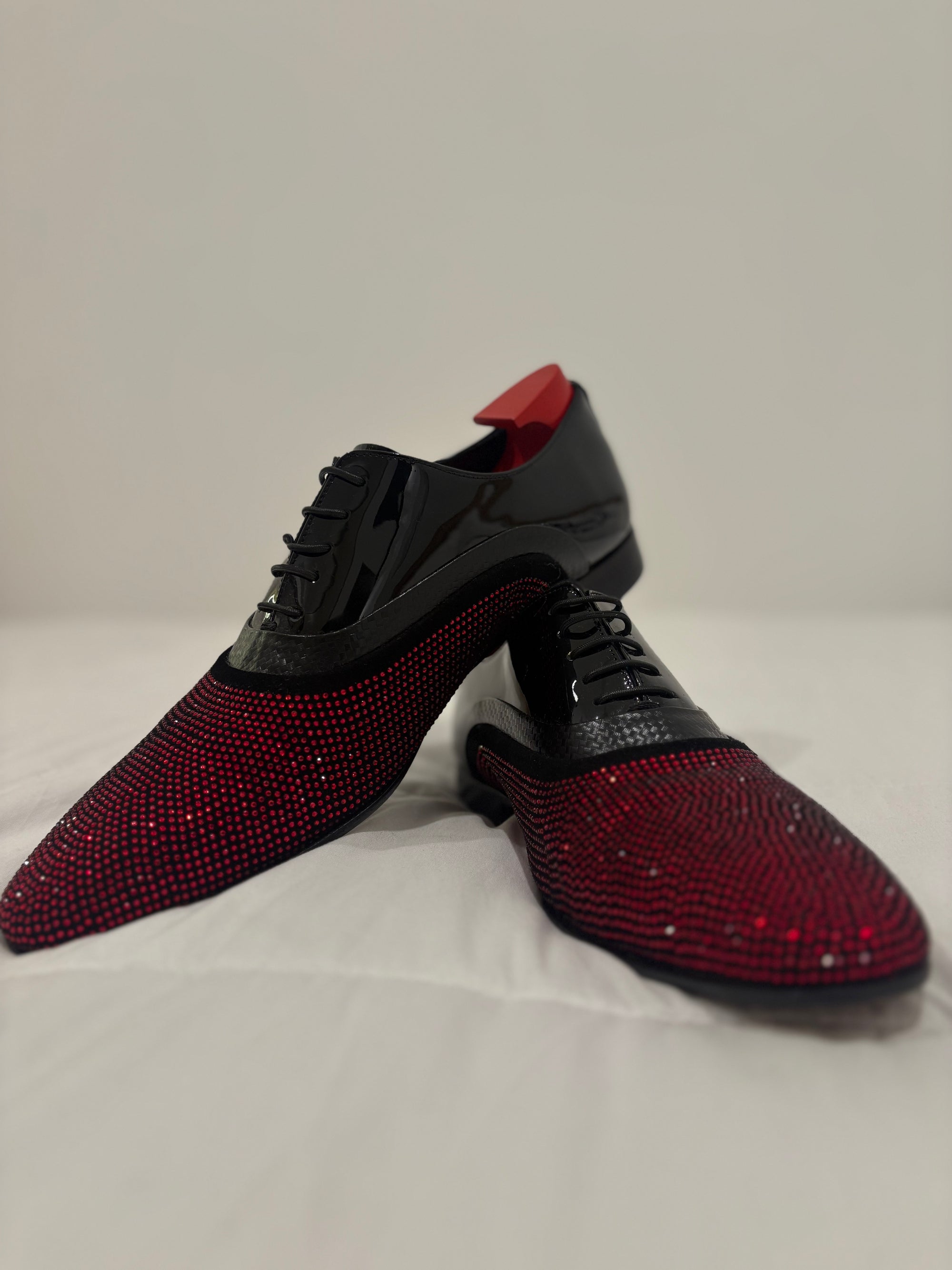 Vero Cuoio Black Patent Leather With Red Stones (Hand Made)