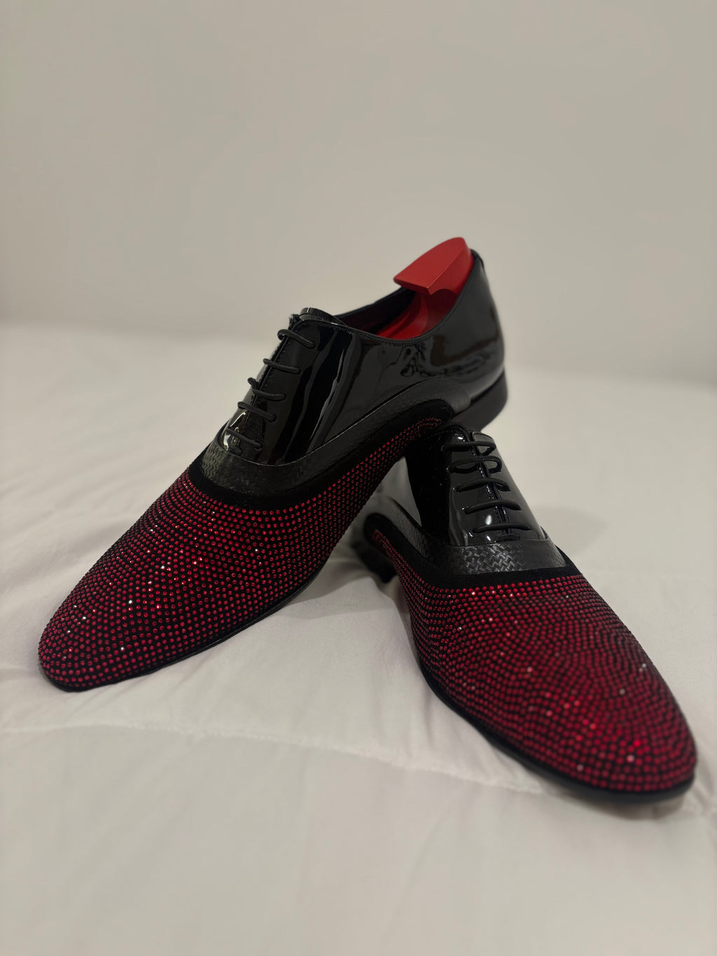 Vero Cuoio Black Patent Leather With Red Stones (Hand Made)