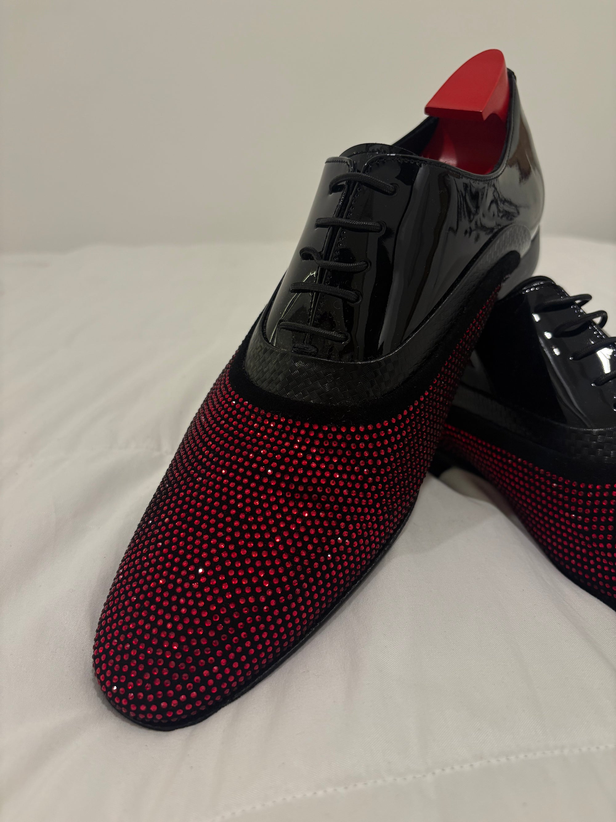 Vero Cuoio Black Patent Leather With Red Stones (Hand Made)