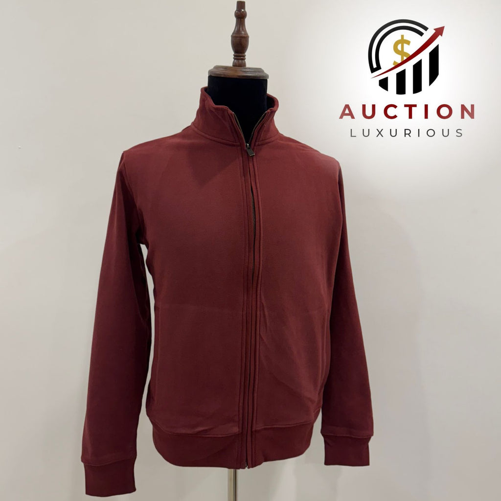 M&S MENS CASHMERE BURGUNDY FULL ZIP JACKET