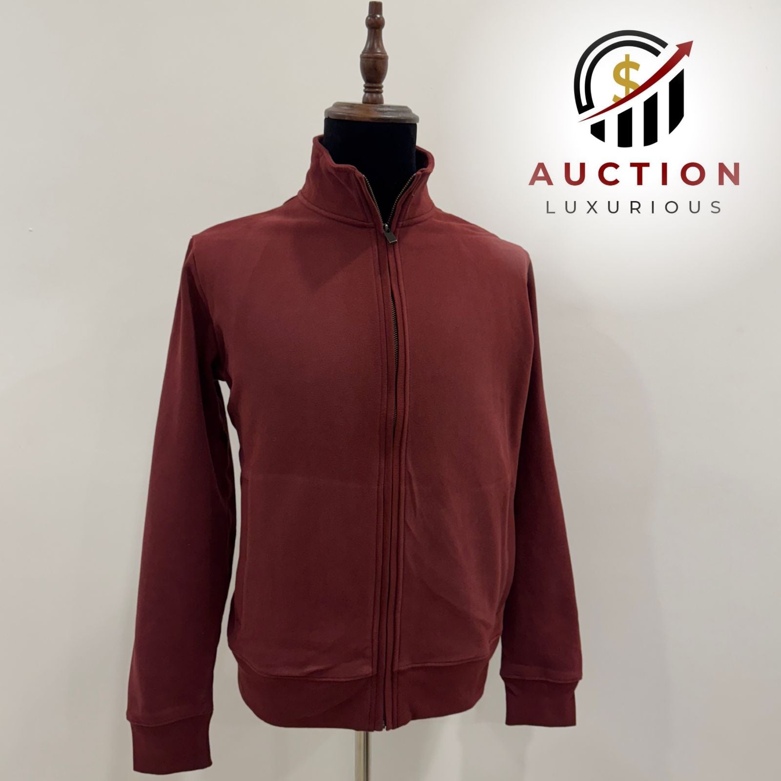 M&S MENS CASHMERE BURGUNDY FULL ZIP JACKET