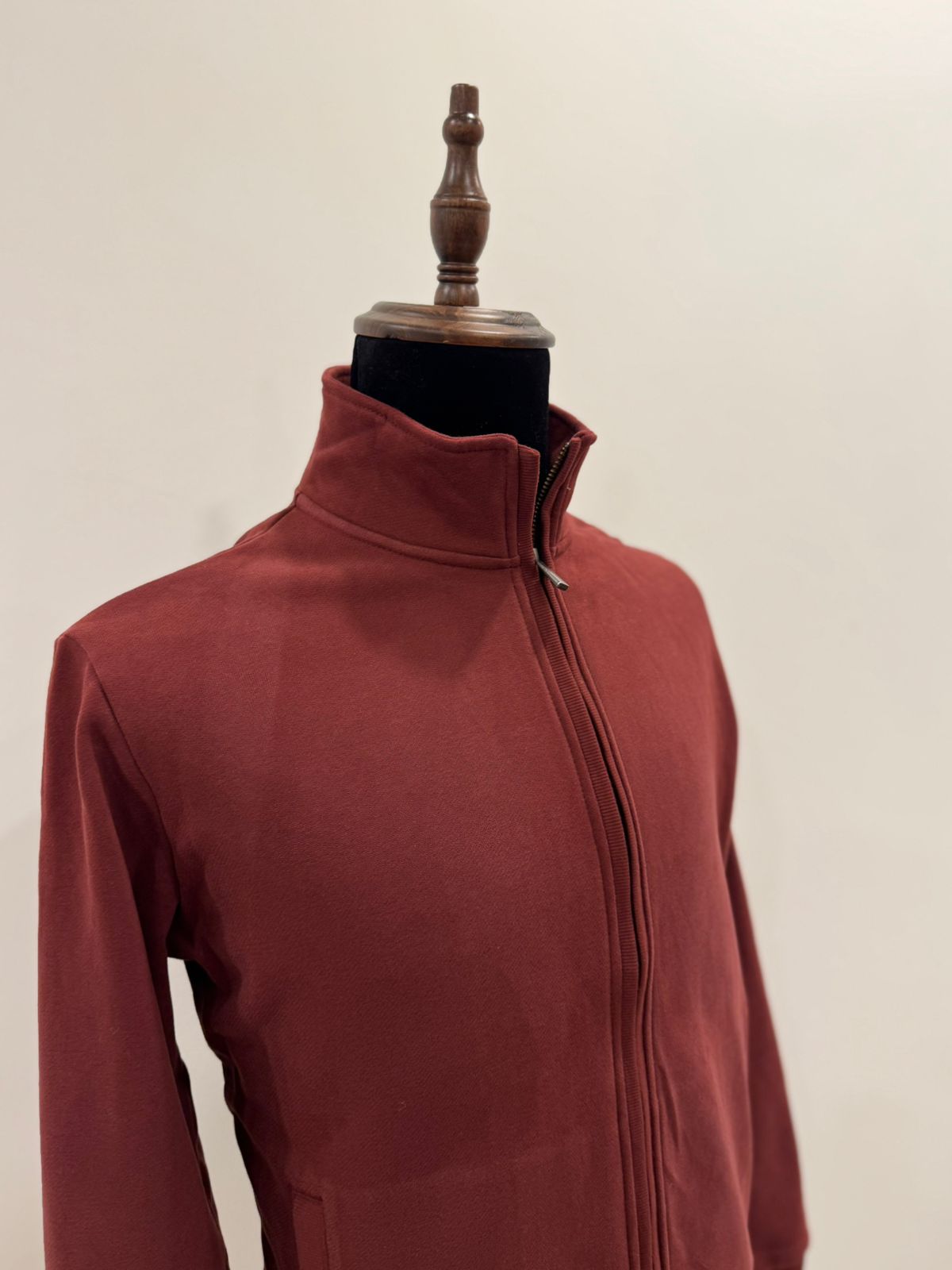 M&S MENS CASHMERE BURGUNDY FULL ZIP JACKET