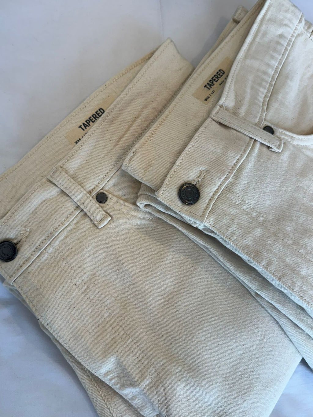 MENS TAPPERED OFF WHITE PANTS ( BUNDLE PACK OFFER )