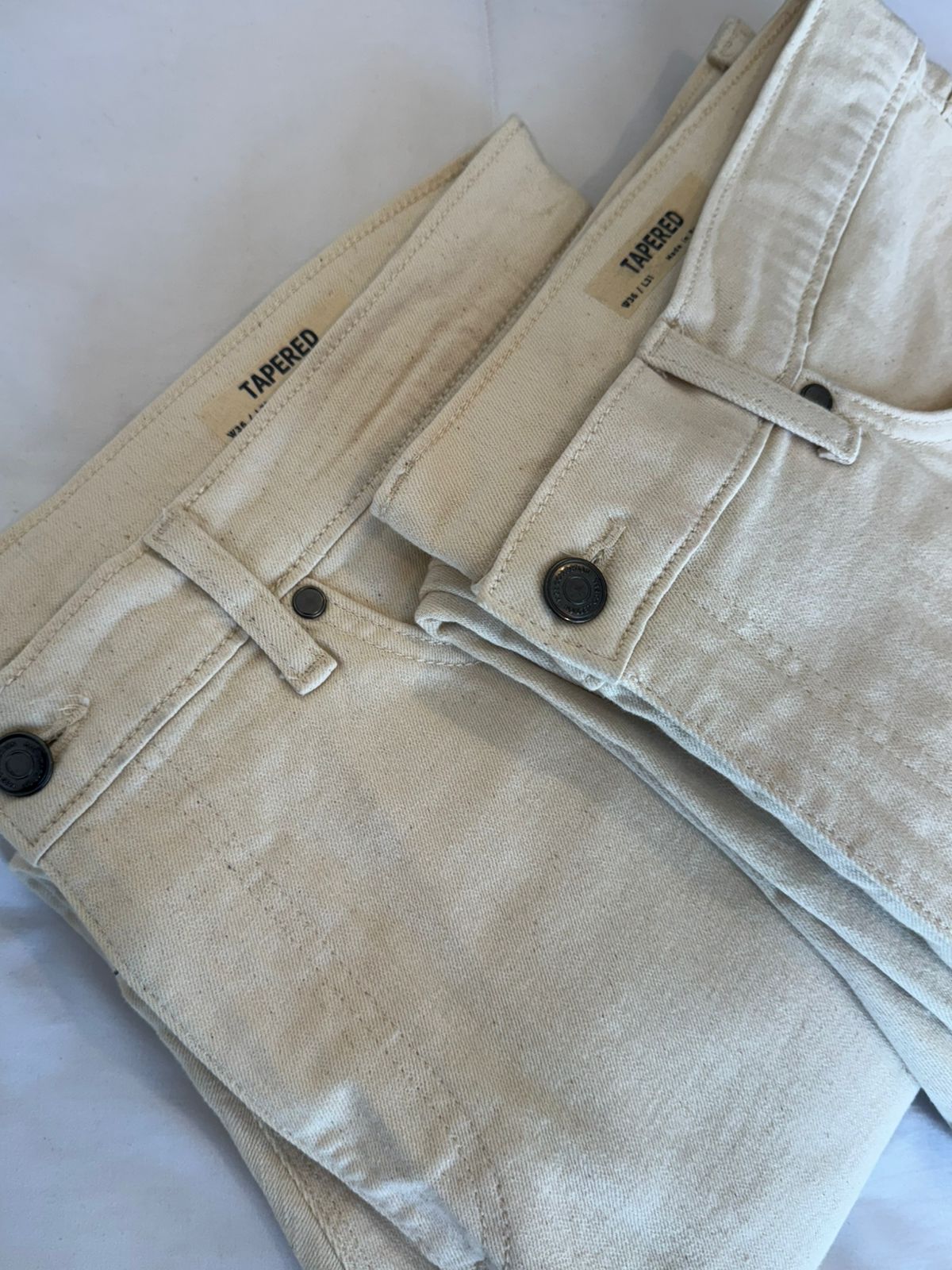 MENS TAPPERED OFF WHITE PANTS ( BUNDLE PACK OFFER )