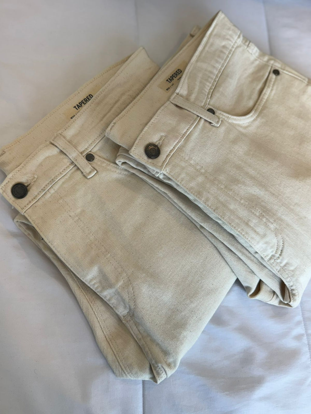 MENS TAPPERED OFF WHITE PANTS ( BUNDLE PACK OFFER )