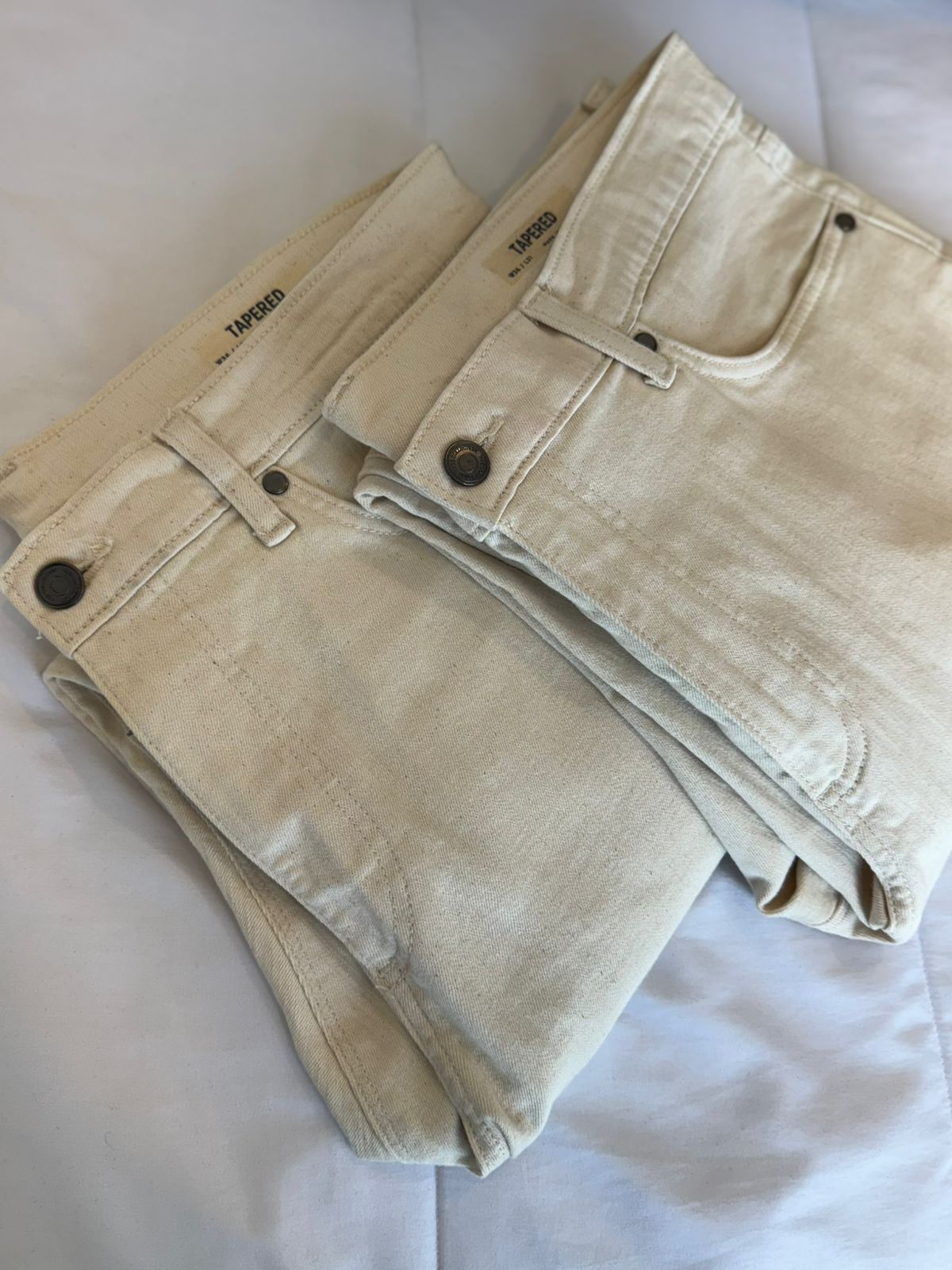 MENS TAPPERED OFF WHITE PANTS ( BUNDLE PACK OFFER )