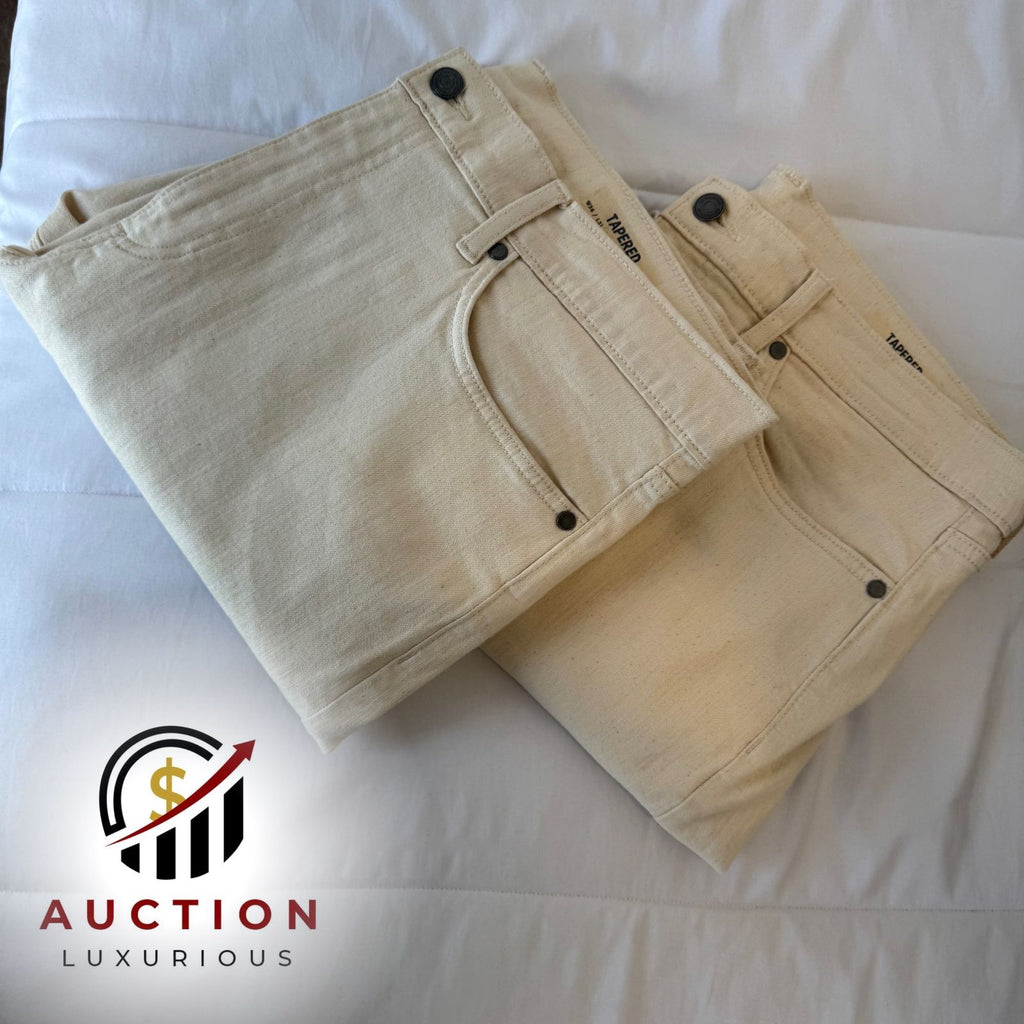 MENS TAPPERED OFF WHITE PANTS ( BUNDLE PACK OFFER )
