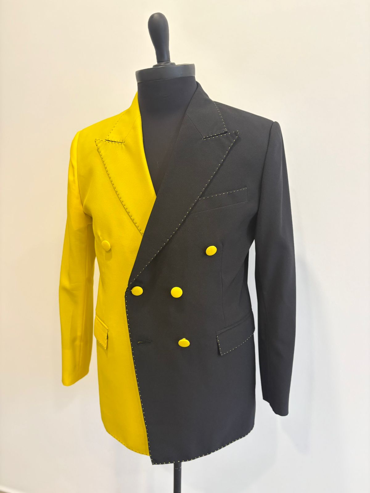 Two Tone black & Yellow Blazer with Pant  - Prize