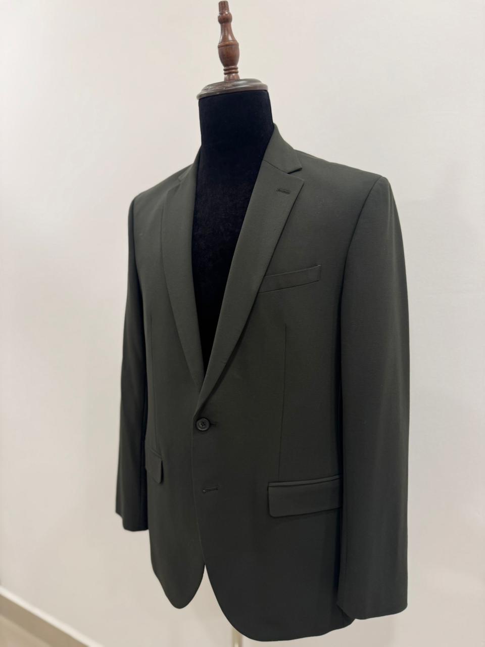 M&S Two Button Green Blazer With Pant