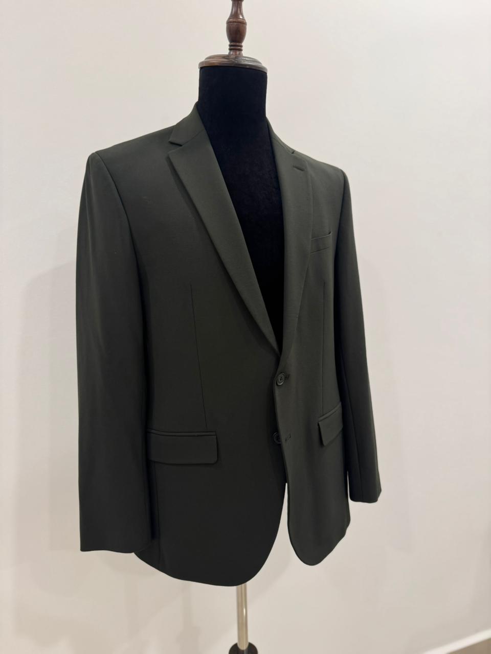 M&S Two Button Green Blazer With Pant