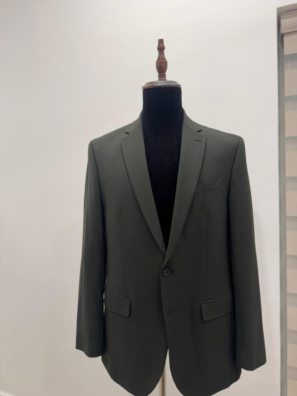 M&S Two Button Green Blazer With Pant
