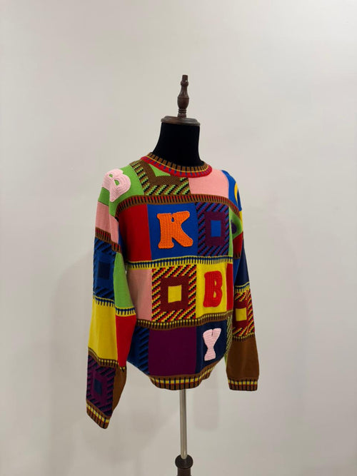 Boke Boy Patchwork Sweater in Wool-cotton Blend - KENZO ( UNTOUCHED)