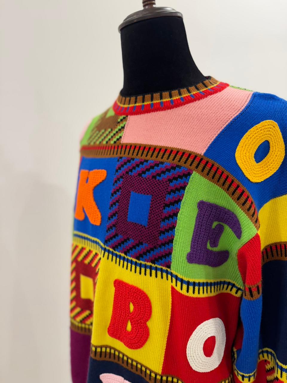 Boke Boy Patchwork Sweater in Wool-cotton Blend - KENZO