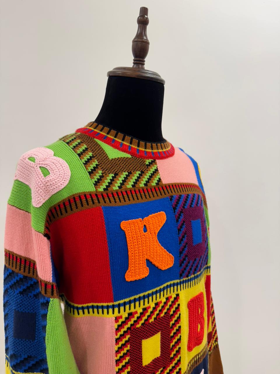Boke Boy Patchwork Sweater in Wool-cotton Blend - KENZO