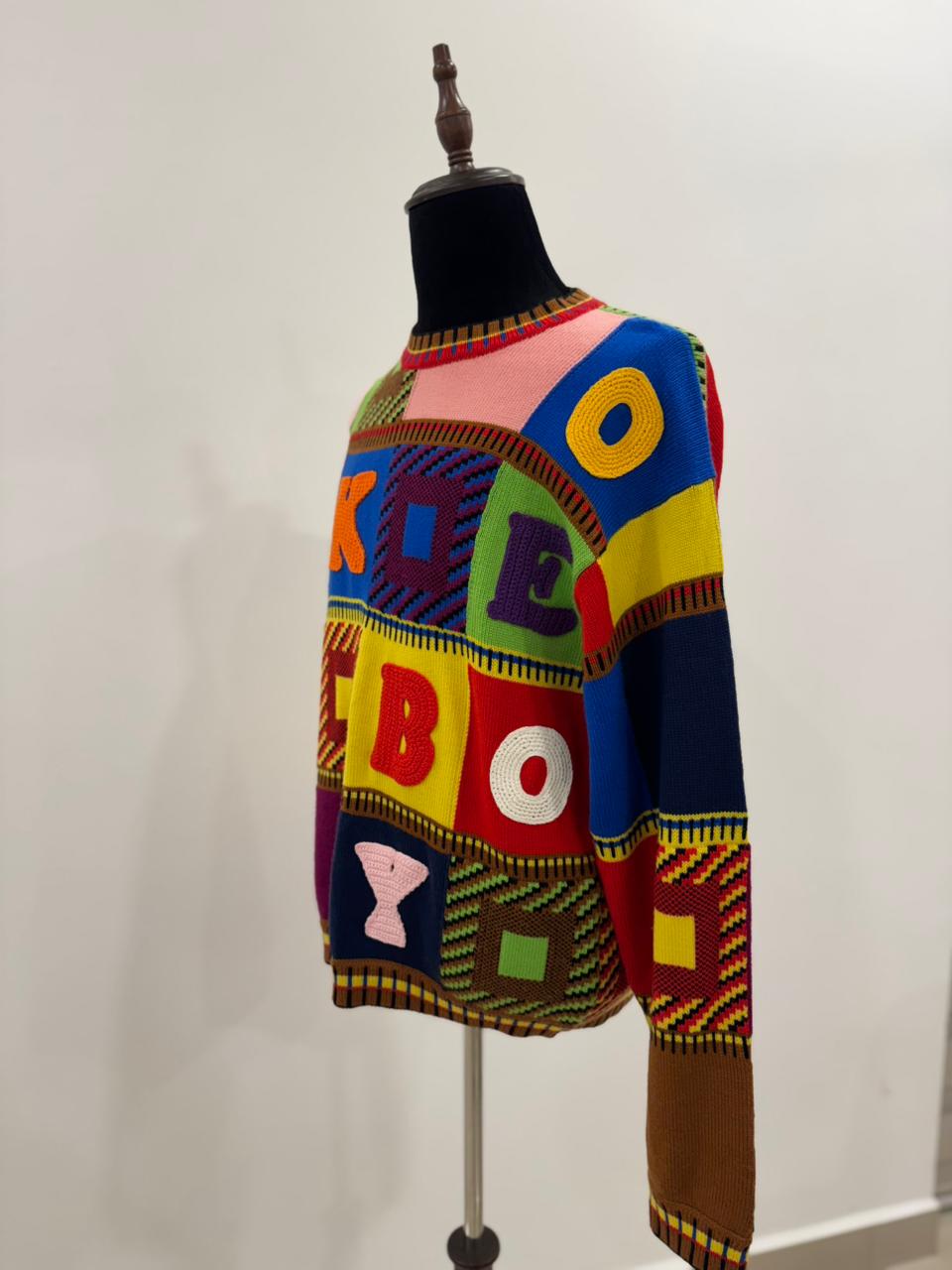 Boke Boy Patchwork Sweater in Wool-cotton Blend - KENZO