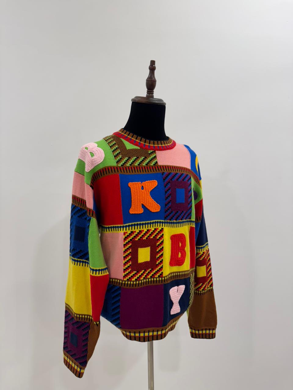 Boke Boy Patchwork Sweater in Wool-cotton Blend - KENZO