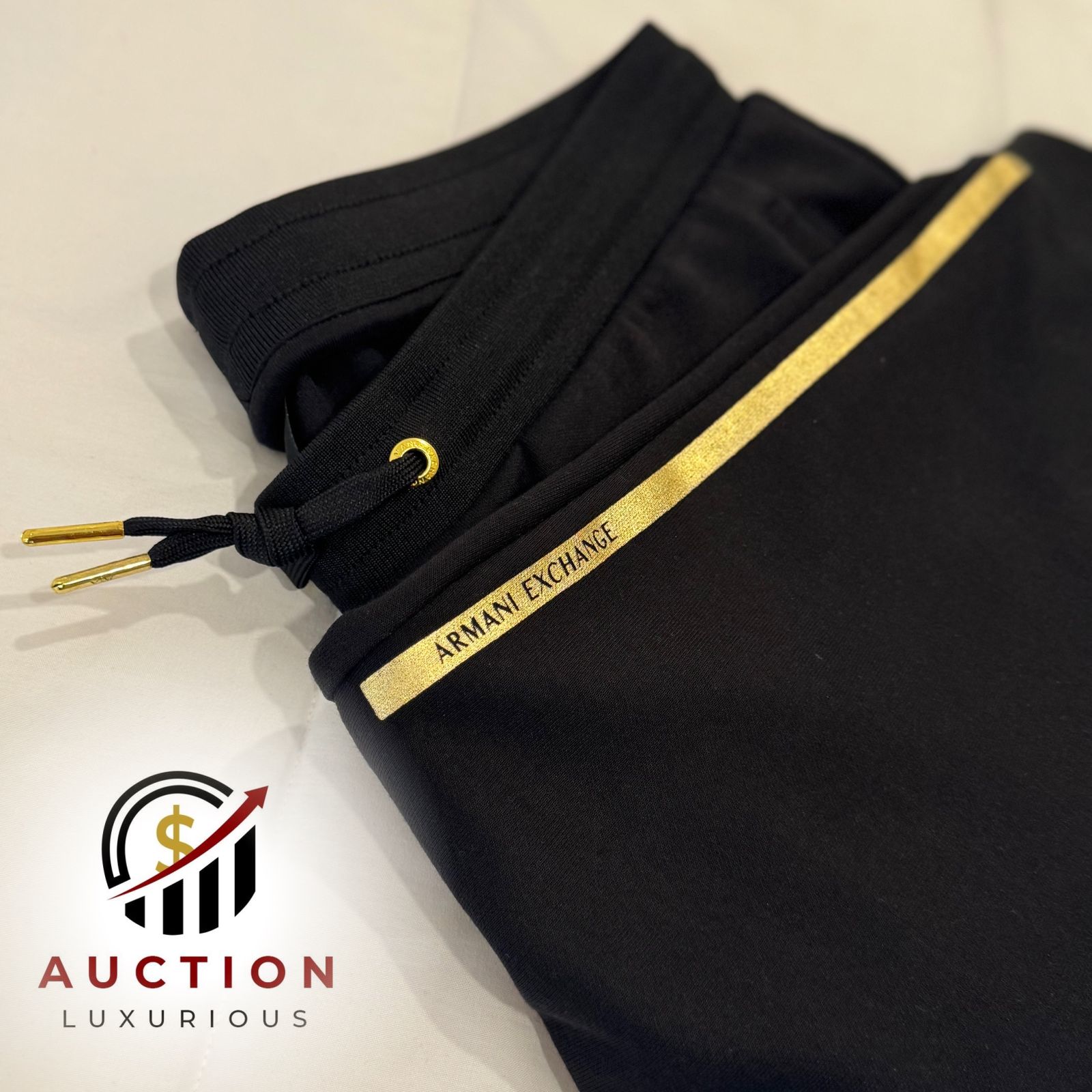 Armani Exchange Black Drawstring Sweat pants