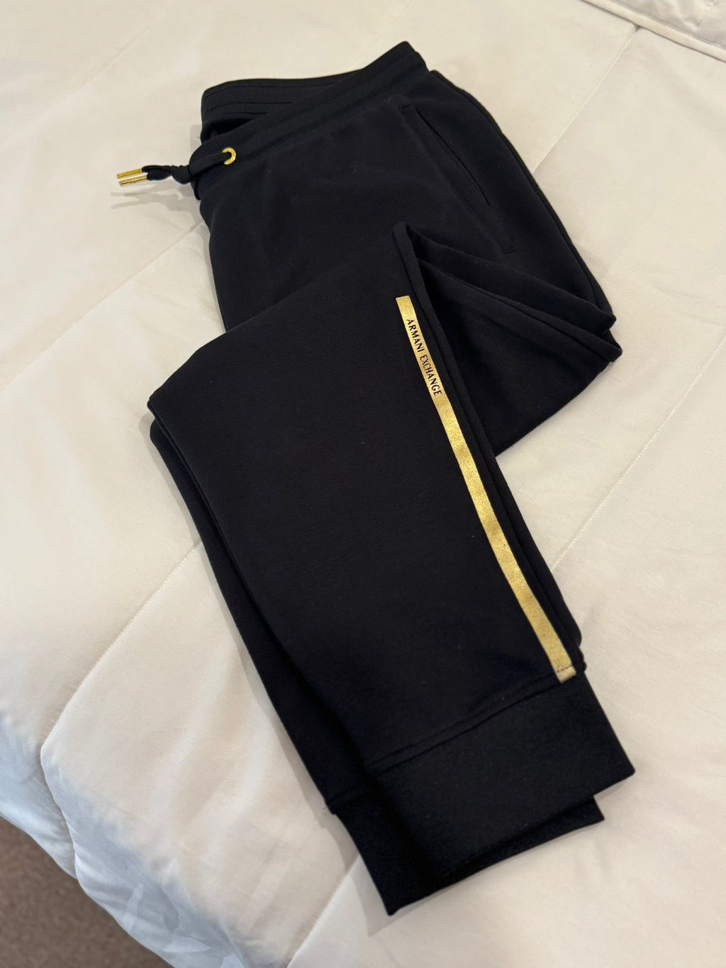 Armani Exchange Black Drawstring Sweat pants