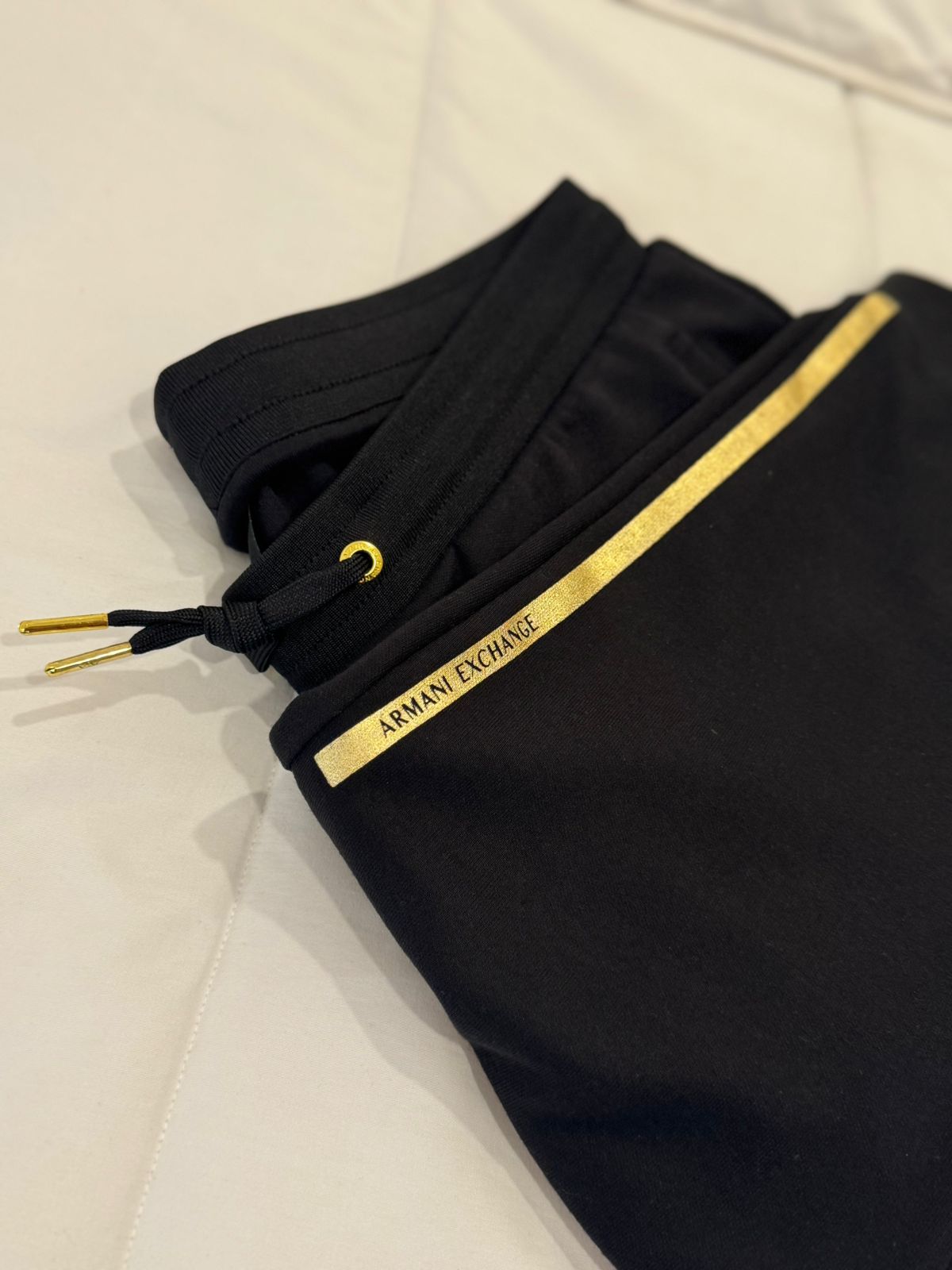 Armani Exchange Black Drawstring Sweat pants