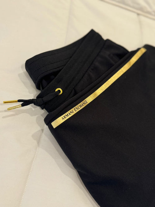 Armani Exchange Black Drawstring Sweat pants