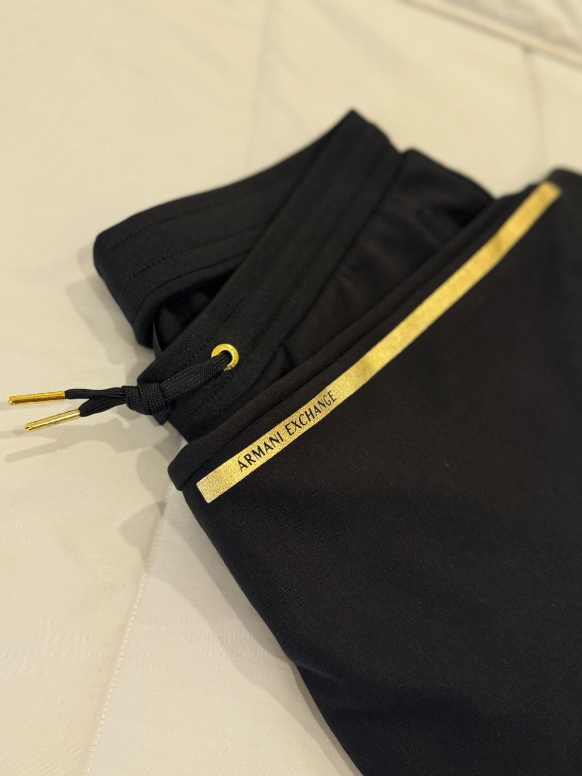 Armani Exchange Black Drawstring Sweat pants