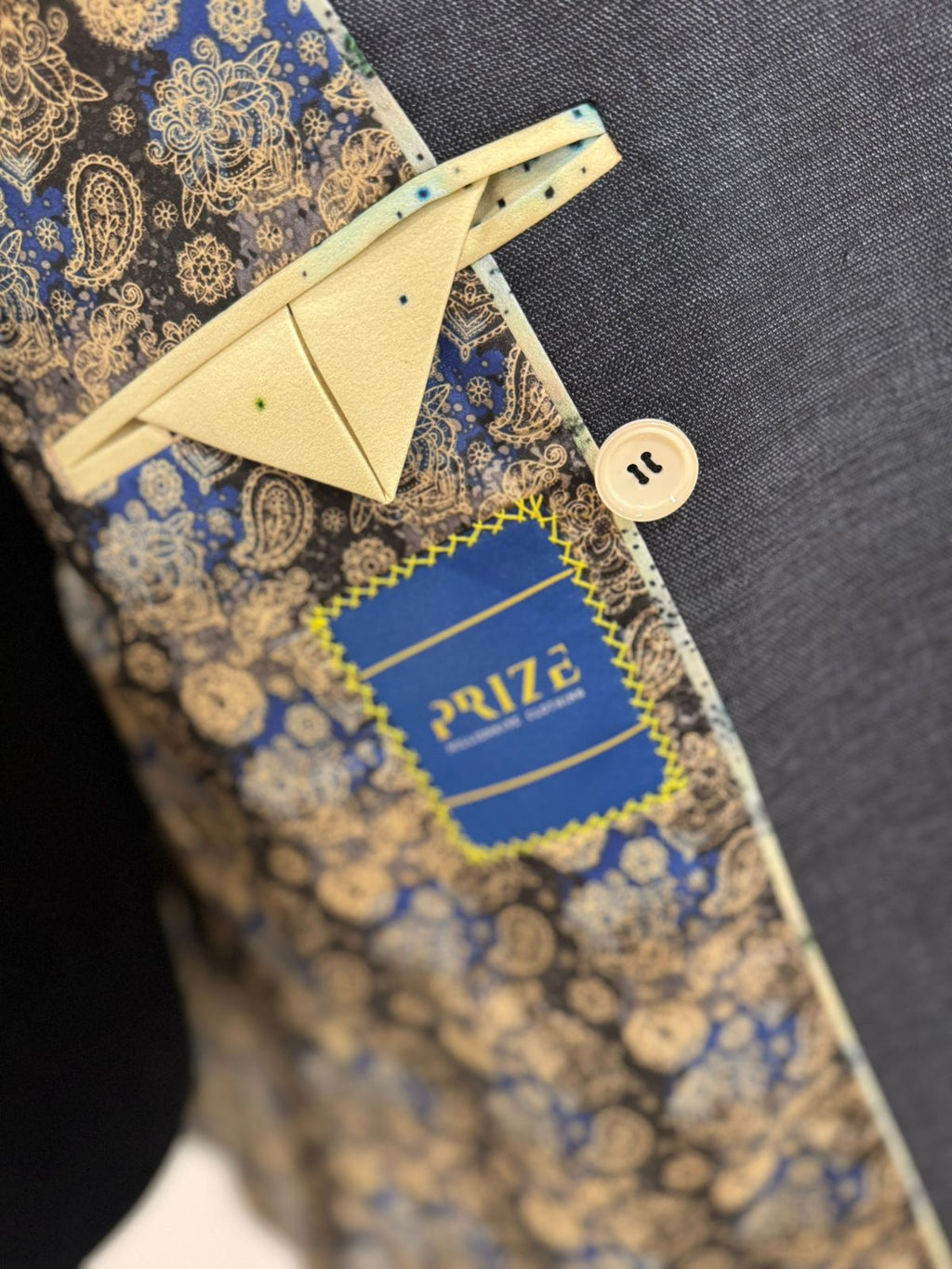 Prize Two Toned Dark Grey & Beige Blazer with Pant