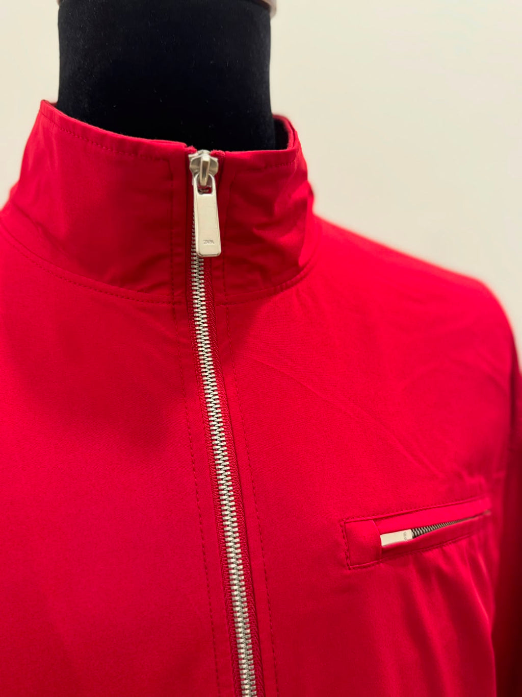 ZARA Red Windcheater Jacket size S Mens Full Zip Casual Outdoors Outerwear