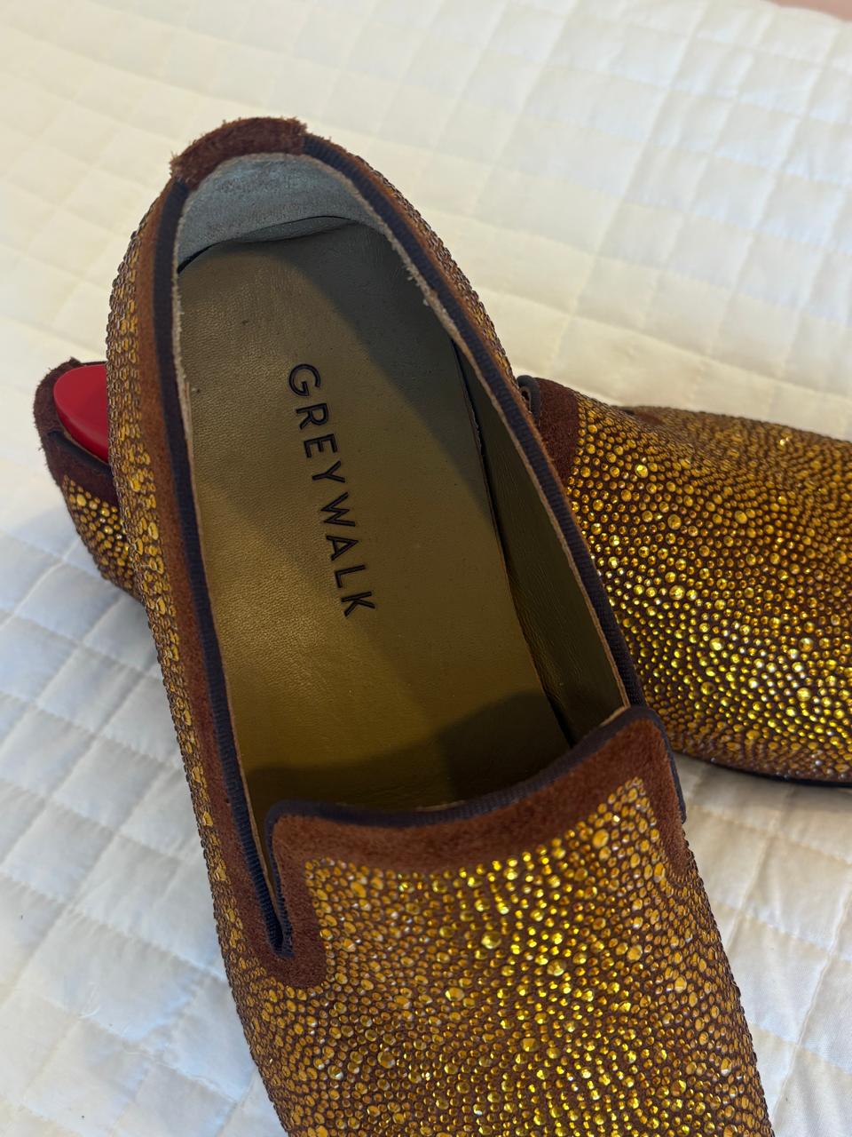 Grey Walk Hand Made GOLD Stone loafer