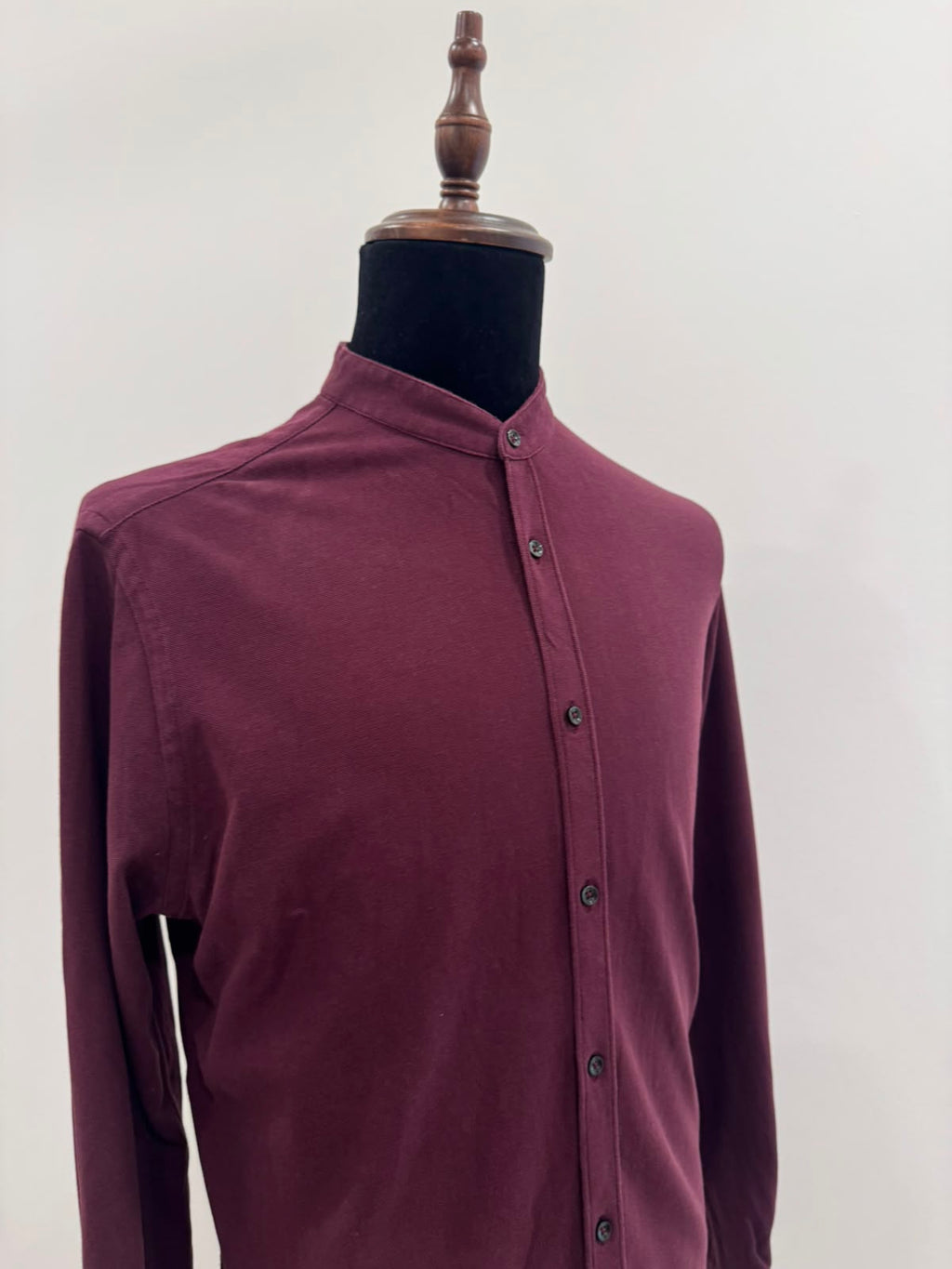 BURGNDY COTTON LONG SLEEVE SHIRT