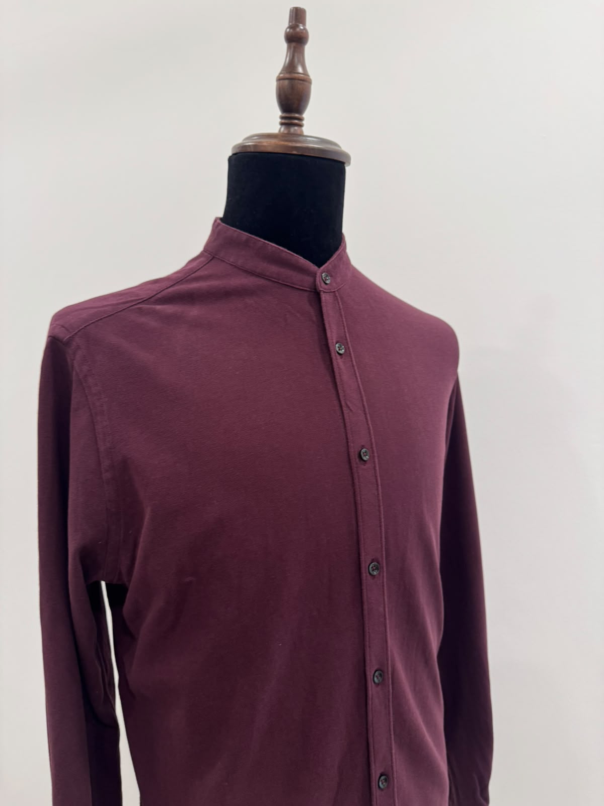 BURGNDY COTTON LONG SLEEVE SHIRT