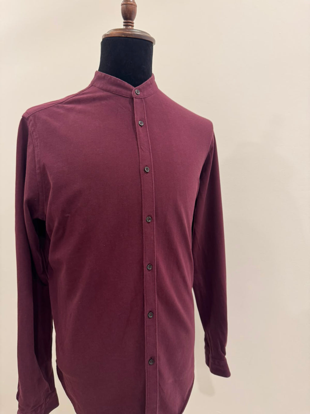 BURGNDY COTTON LONG SLEEVE SHIRT