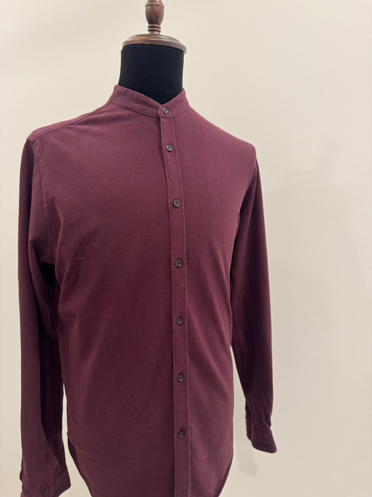 BURGNDY COTTON LONG SLEEVE SHIRT