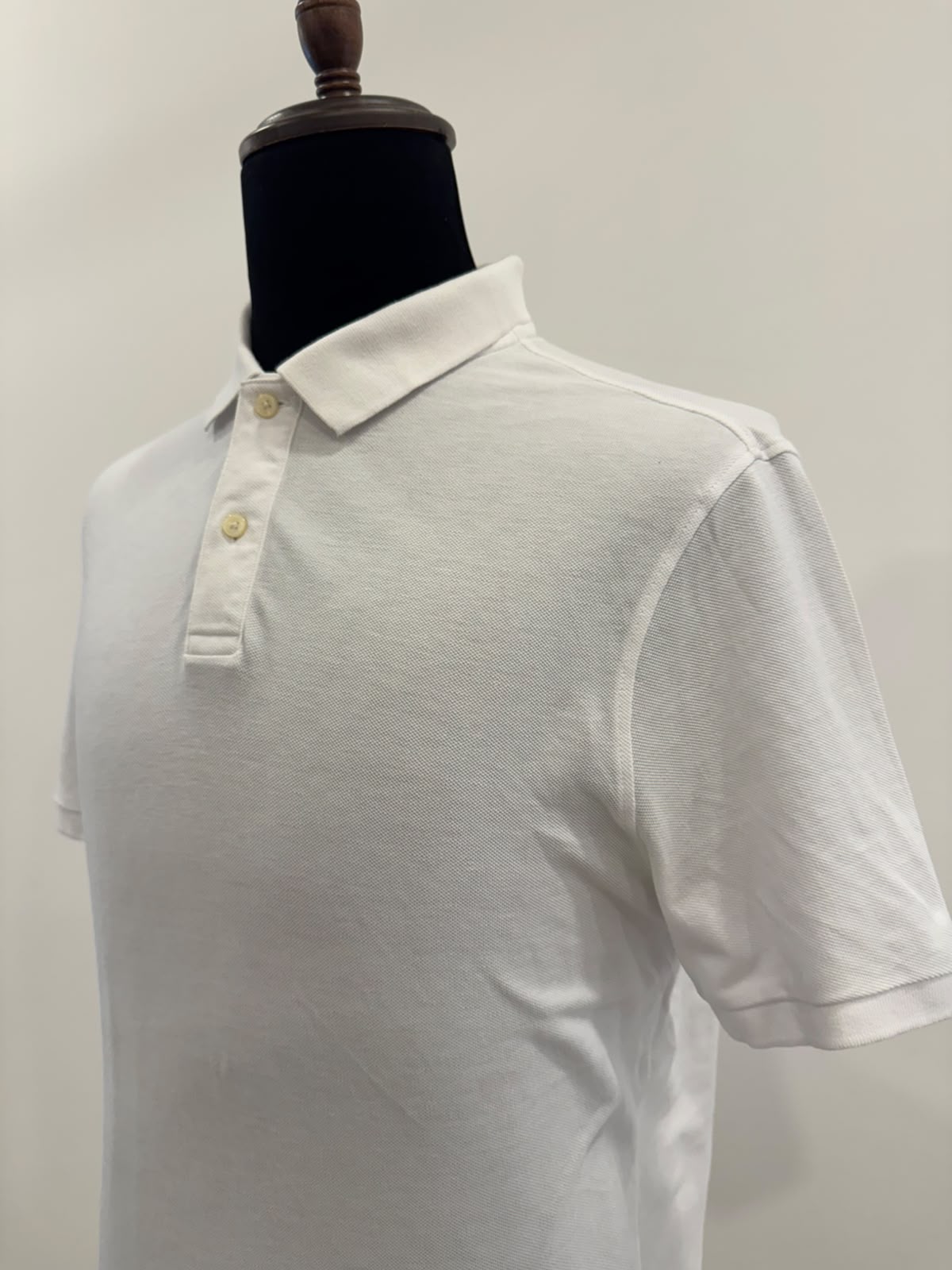 M&S WHITE POLO T-SHIRT