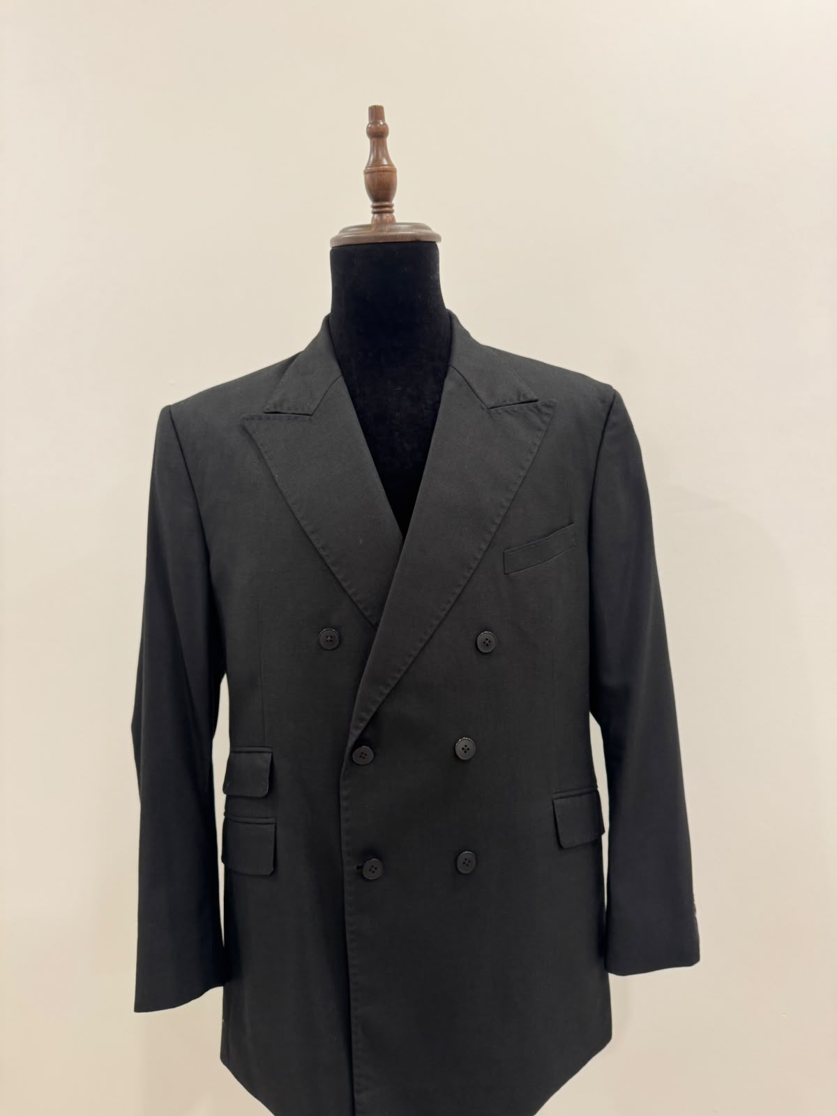 PRIZE FULL BLACK DOUBLE BRESTED SUIT