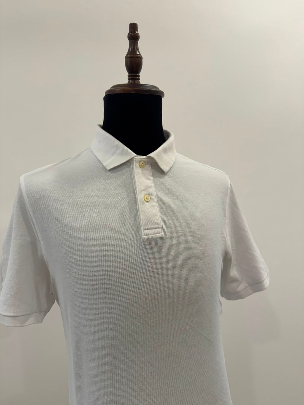 M&S WHITE POLO T-SHIRT